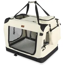 VOUNOT Hundebox faltbar 50 x 35 x 36 cm Beige