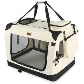 VOUNOT Hundebox faltbar 50 x 35 x 36 cm Beige