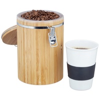 Relaxdays Kaffeedose 20,0 cm hoch braun, 1,5 l