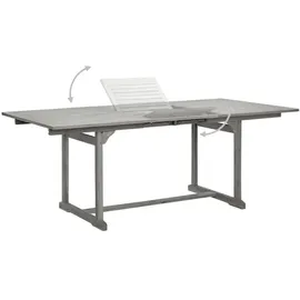 vidaXL Garten-Esstisch (150-200)x100x75 cm Massivholz Akazie/Grau