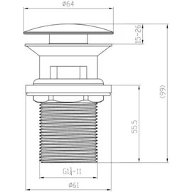 Villeroy & Boch V&B Ablaufgarnitur Push Open universal, chrom
