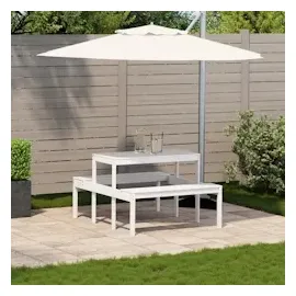 vidaXL Picknicktisch 110x134x75 cm Massivholz Kiefer