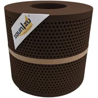 zaunzu® Sichtschutzstreifen Rille Gelocht Quadrat 26 m Braun Metall