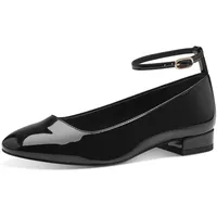 TAMARIS Ballerina Riemchen Pumps, Flats, Flache Schuhe in veganer Verarbeitung schwarz 37 EU