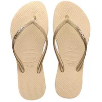 Havaianas Hav Slim Sparkle Black, Tongues Femme,Gris Sable,41 EU - 41 EU