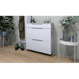 borchardt Möbel Oliva 89 x 88 x 24 cm hängend mit 2 Doppeltrommeln und 1 Schubkasten weiß matt / weiß