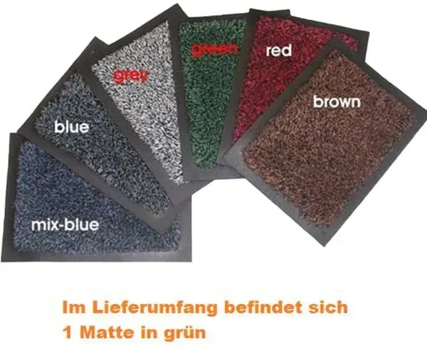 Schmutzfangmatte Mamatting Bartex Cotton Entrance 80x120 rutschfester Gummirückseite + Baumwollteppichoberfläche grün
