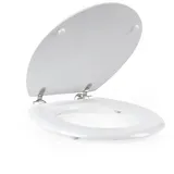 WC Sitz mit Absenkautomatik Toilettensitz Holz Abnehmbar Klodeckel Oval mit S...