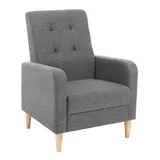 Woltu Relaxsessel Fernsehsessel Ohrensessel mit Armlehnen Massivholzbeinen, Loungesessel, getufteter Polstersessel, für Schlafzimmer Wohnzimmer Balkon,