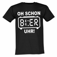 Lustige & Witzige T-Shirts T-Shirt T-Shirt Oh schon Bier Uhr Fun-Shirt Logo 3, Logo, Aufdruck, T-Shirt, Fun Shirt schwarz XL