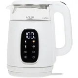 Adler AD 1305ws Wasserkocher 1,7L mit Temperatureinstellung weiß / silber