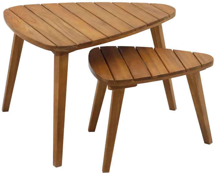 Tables basses gigognes en bois massif (lot de 2) ELQUI