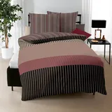 KAEPPEL Skyline Gestreift Braun 155 x 220 cm + 80 x 80 cm