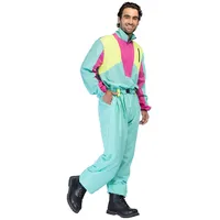 Boland – Retro Skianzug, leuchtet im Schwarzlicht, 80er-Jahre Kostüm für Herren, Apres Ski Party Outfit, Anzug für Faschingskostüme, Mintgrün