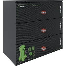 Phoenix Minecraft Kommode 80 x 77 x 39,5 cm Schwarz