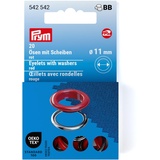 Prym Prym, rot 542542 Ösen mit Scheiben, silberfarbig, vearbeitbar mit dem Vario Creative Tool, Ø 11 mm, 20 Anzahl