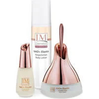 Genius IM Cosmetics NAD+ Elastin intensiv Gesichtspflege 3‐tlg. – Anti‐Aging Serum, Creme & Körperlotion – Anti Falten, | Dr. Michaela Fuchs