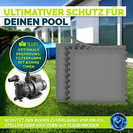 tillvex Pool Bodenschutzmatte grau 62,5x62,5 cm