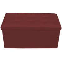 Mobili Rebecca Fusshocker, Bordeaux Textil, Rechteckig, 38x38x76 cm, Wohnzimmer, Hocker Sitzhocker