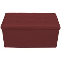 Mobili Rebecca Fusshocker, Bordeaux Textil, Rechteckig, 38x38x76 cm, Wohnzimmer, Hocker Sitzhocker