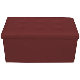 Mobili Rebecca Fusshocker, Bordeaux Textil, Rechteckig, 38x38x76 cm, Wohnzimmer, Hocker Sitzhocker