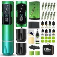 INKin Tattoo Maschine Set, Kabelloser Tattoo Maschine mit Zweiten 1800mAh Akku Stromversorgung, 4.0 Hublänge Pen mit Nadeln Set und Tattoo Ink für Künstler und Anfänger -CL4