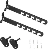 Lxoraziy 2 Stück Fensterfeststeller für Kippfenster, 18 cm Fensterstopper Metall, Zuschlagschutz, Fensterriegel zum Einstellen der Fensteröffnung(Schwarz)