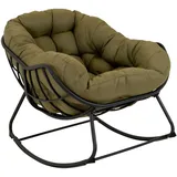 Lesli Living Schaukelsessel "Cozy Olive" anthrazit/olivgrün Relaxsessel Sessel