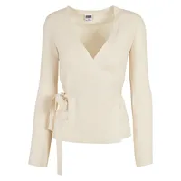URBAN CLASSICS Rib Knit Wrapped Strickjacke - White Sand