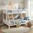 Homestyle4u Etagenbett 1898 90 x 200 cm Kiefer massiv weiß