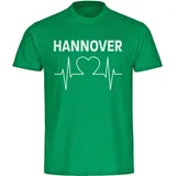 multifanshop Kinder T-Shirt - Hannover - Herzschlag - Druck weiß - Kind