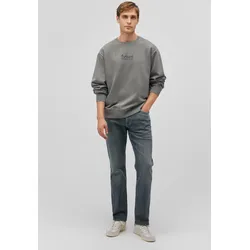 Rundhalspullover MAVI "FUTURE SWEATSHIRT", Herren, Gr. L, grau (mulled basil), Stoff, 100% Baumwolle, bedruckt, casual, normal, Rundhals, Langarm, Pullover, Sweatshirt mit Print