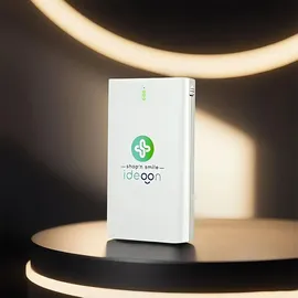 ideoon Kompakte Powerbank USB-C (4.000mAh) – Ultra-Slim Powerbank mit fest integriertem Kabel & Adapter – Mobiler Akku-Boost