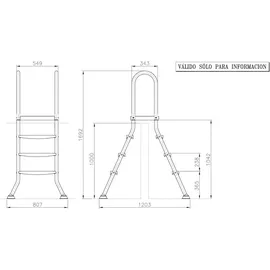 Waterman Poolleiter Silber 90 cm