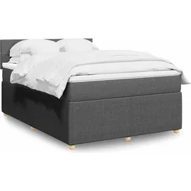 vidaXL Boxspringbett 160 x 200 cm Dunkelgrau