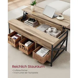 VASAGLE Hellbraun Stahl 60 x 120 x 48-62 cm