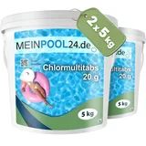 2x5 kg Chlor Multitabs 5 in 1-20g Tabs Multi Chlortabletten