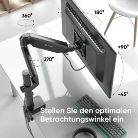 ONKRON G75-B Monitor Halterung Schwenkarm Schwarz