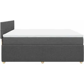 vidaXL Boxspringbett 180 x 200 cm Dunkelgrau