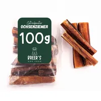 BREERs Getrocknete Ochsenziemer 20 cm für Hunde 100g eigene deutsche Herstellung | Hundeleckerli Kaustange Hundesnack für große, kleine Hunde & Welpen | Kauartikel reinigt und stärkt das Gebiss