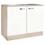 OPTIFIT Spülenschrank »Faro«, mit Metallgriffen, Breite 100 cm, weiß