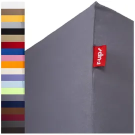 r-up Spannbettlaken Baumwolle-Elasthan 120 x 200 - 130 x 220 cm grau