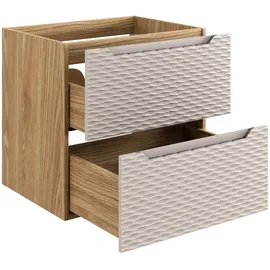 Badplaats Waschbeckenunterschrank Ocean 2 Schubladen 60 x 59 x 46 cm Beige