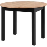 Esstisch Esszimmertisch 100 - 140 cm ausziehbar rund Sonoma Eiche - COBURG  - Die Möbelfundgrube - Naturbelassen