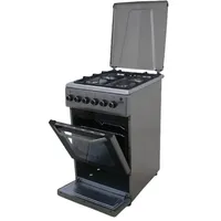 GASLINE Gas-Elektro Standherd SHGE5060INX Elektrobackofen mit Gaskochfeld 50 cm