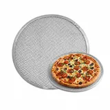 FMprofessional Pizza-Screen, Pizzablech mit Gitterstruktur, Unterlage für Tiefkühlpizza (Farbe: Silber), Menge: 1 Stück