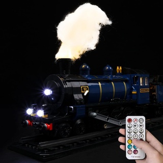 Kyglaring LED Licht für Lego Train Sätze Bauklötze,Orient Express Train Beleuchtungsset Kompatibel mit Lego 21344 - No Lego Train Modell Gebäude(RC Version)