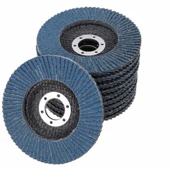 Vago-Tools 50x Fächerschleifscheiben 115mm flach K100 Blau