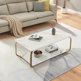 [en.casa] Kolta Weiß Gold 120 x 60 x 43 cm