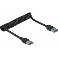 Delock USB 3.2 Gen 1 Spiralkabel, USB-A Stecker > USB-A Stecker